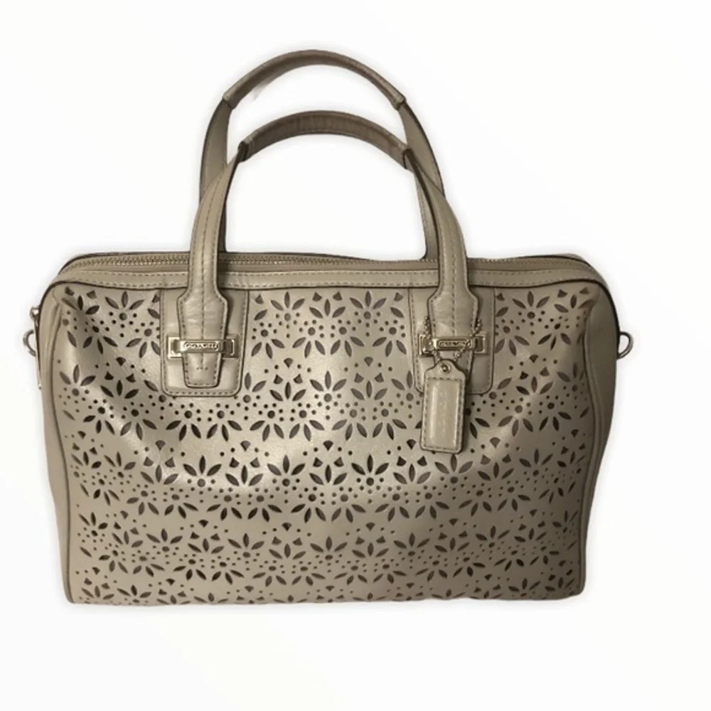 COACH TAYLOR EYELET LEATHER SATCHEL (COACH F27392)